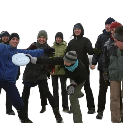 staff, hat, umbrella, jacket, snow, group, people, winter transparent PNG cut-out