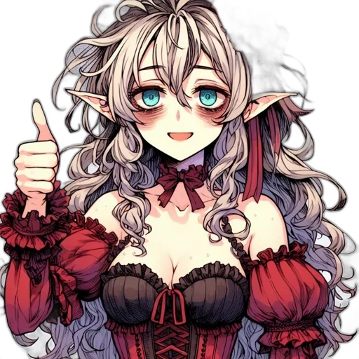 staff, dress, pixel art, anime, fantasy art, concept art, red, dark transparent PNG cut-out