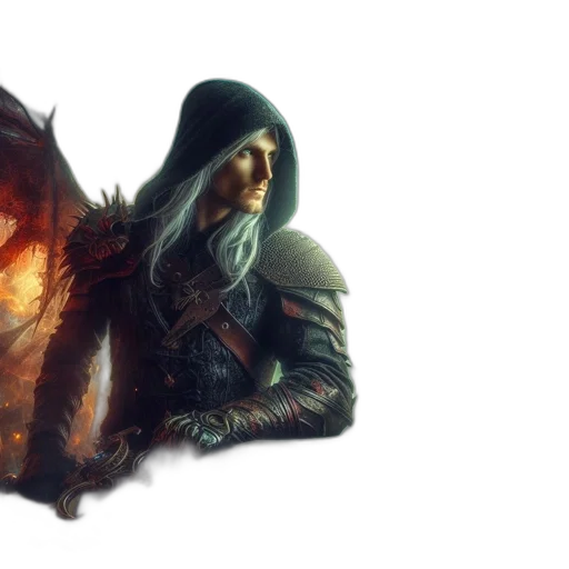 dragon, sword, weapon, creature, concept art, fantasy art, 3d render, photorealistic transparent PNG cut-out