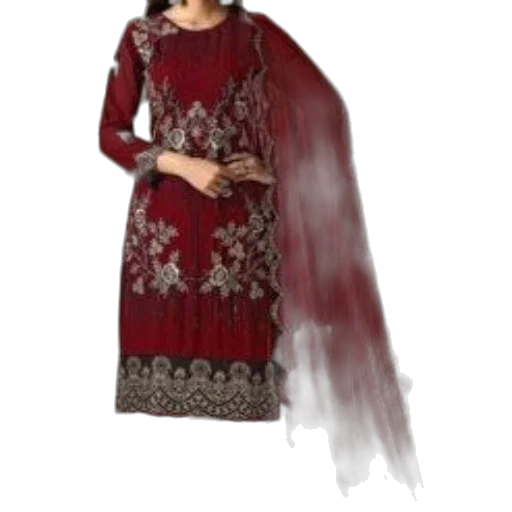 dress, photorealistic, 3d render, red, dark, earth tones, woman, wearing transparent PNG cut-out