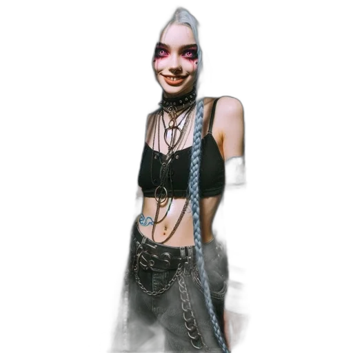creature, staff, jewelry, dress, cyberpunk, concept art, fantasy art, photorealistic transparent PNG cut-out