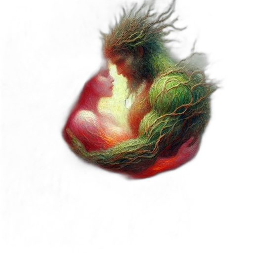 dragon, hair, creature, crown, photorealistic, concept art, fantasy art, watercolor transparent PNG cut-out