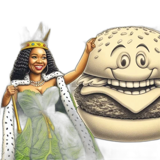 food, crown, jewelry, concept art, 3d render, fantasy art, photorealistic, jovial transparent PNG cut-out