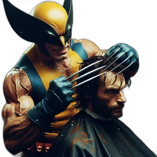hair, weapon, comic book art, concept art, barber, shop, clawed, marvel transparent PNG cut-out