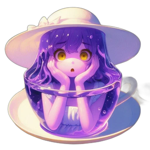 hat, food, creature, crown, vaporwave, anime, 3d render, pixel art transparent PNG cut-out