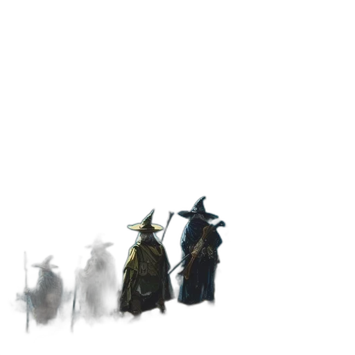 staff, hat, mask, sword, concept art, fantasy art, pixel art, comic book art transparent PNG cut-out