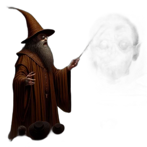 staff, mask, creature, hat, concept art, fantasy art, pixel art, 3d render transparent PNG cut-out