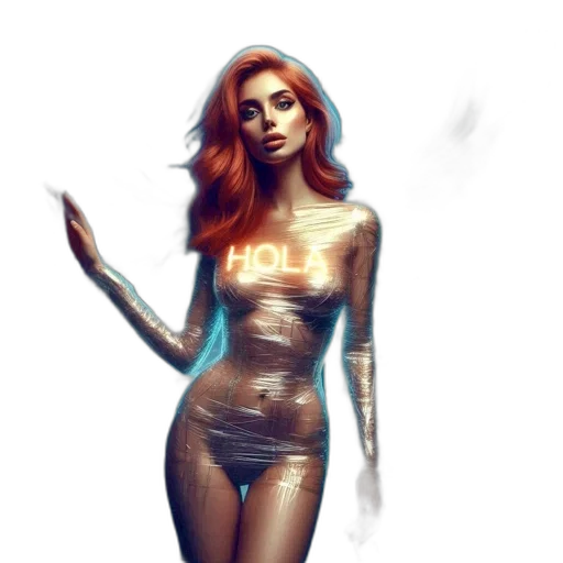 dress, jewelry, robot, jacket, concept art, fantasy art, comic book art, cyberpunk transparent PNG cut-out