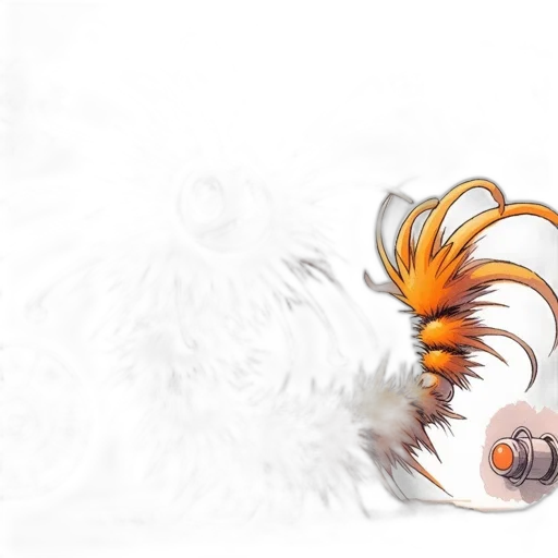 hair, creature, animal, dragon, concept art, 3d render, fantasy art, watercolor transparent PNG cut-out