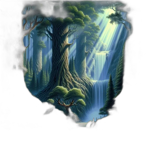 tree, dragon, creature, crown, fantasy art, concept art, pixel art, 3d render transparent PNG cut-out