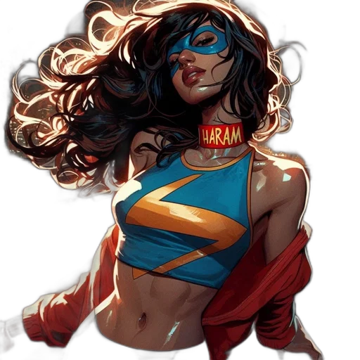 comic book art, concept art, fantasy art, confident, woman, dark, hair, lightning transparent PNG cut-out