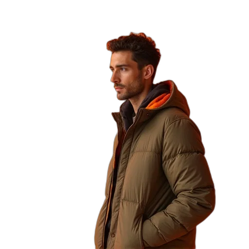 jacket, staff, photorealistic, concept art transparent PNG cut-out
