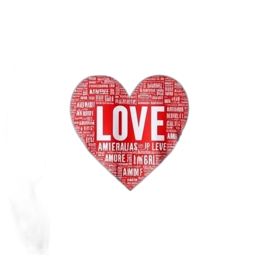 person, wearing, white, t-shirt, red, heart, design, front transparent PNG cut-out
