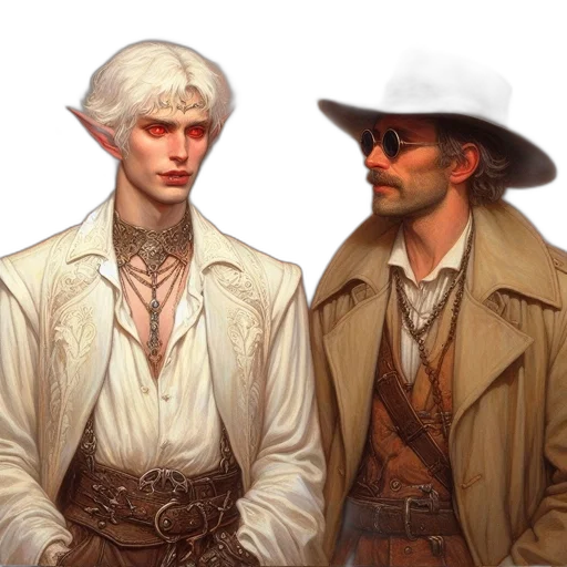 hat, jacket, staff, concept art, fantasy art, oil painting, photorealistic, golden transparent PNG cut-out