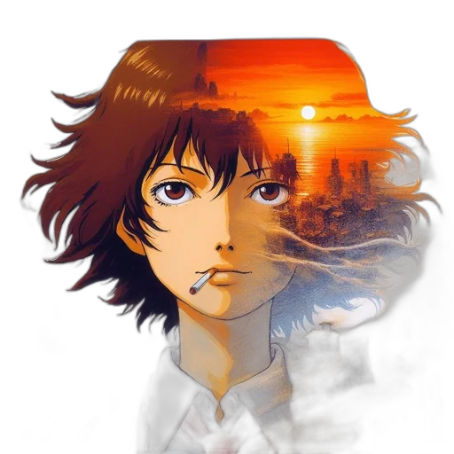face, mask, robot, weapon, anime, pixel art, concept art, fantasy art transparent PNG cut-out