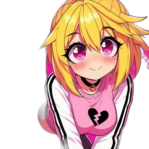 jacket, staff, face, anime, pixel art, cartoon, concept art, neon transparent PNG cut-out