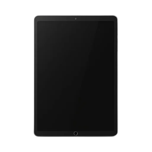 tablet, black, screen, white, border, lying, background, has transparent PNG cut-out