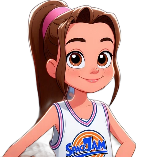 cartoon, 3d render, concept art, anime, young, female, character, space transparent PNG cut-out