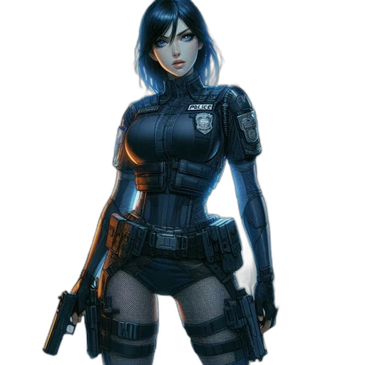 concept art, comic book art, cyberpunk, fantasy art, blue, futuristic, neon-lit, cityscape transparent PNG cut-out