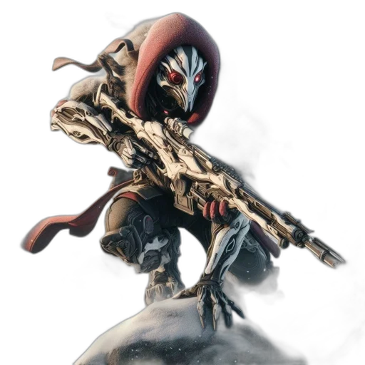 weapon, mask, robot, creature, concept art, fantasy art, 3d render, comic book art transparent PNG cut-out
