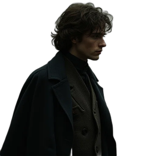 jacket, staff, hair, face transparent PNG cut-out