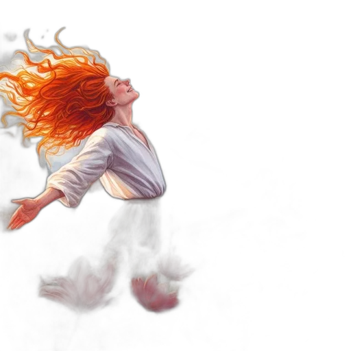 hair, concept art, watercolor, fantasy art, photorealistic, fire, outer space, fog transparent PNG cut-out
