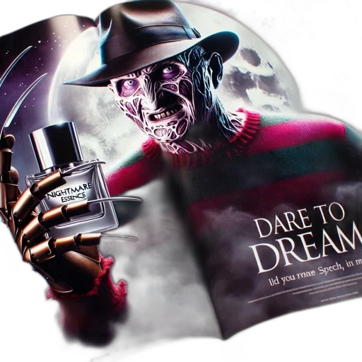 concept art, advertisement, featuring, freddy, krueger-like, figure, fedora, blade transparent PNG cut-out