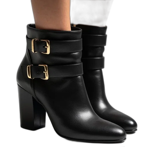 shoes, alexander, buckled, ankle, boot transparent PNG cut-out