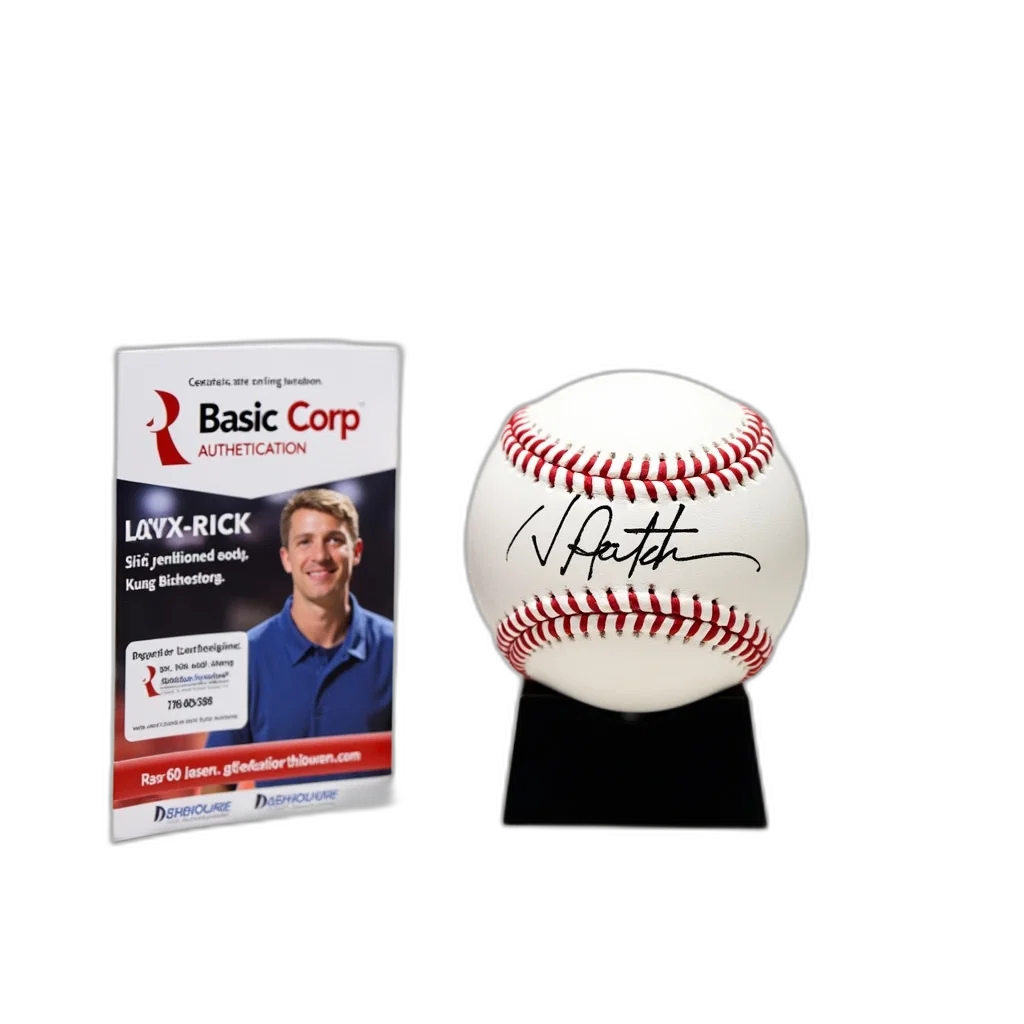 baseball, signed, player, named, ritch, displayed, black, stand transparent PNG cut-out
