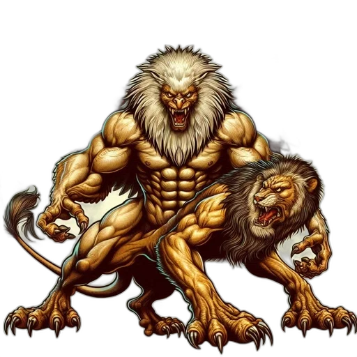 animal, creature, concept art, fantasy art, pixel art, comic book art, lion-like, bird-like transparent PNG cut-out