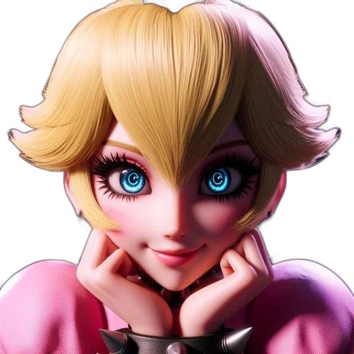 face, crown, 3d render, concept art, photorealistic, anime, pastel, image transparent PNG cut-out