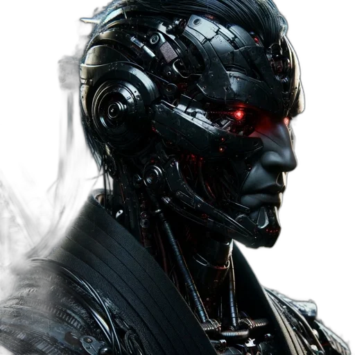 robot, face, mask, cyberpunk, concept art, 3d render, comic book art, intricate transparent PNG cut-out