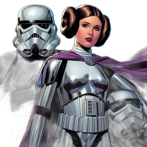 comic book art, concept art, two, characters, star, wars, universe, stand transparent PNG cut-out