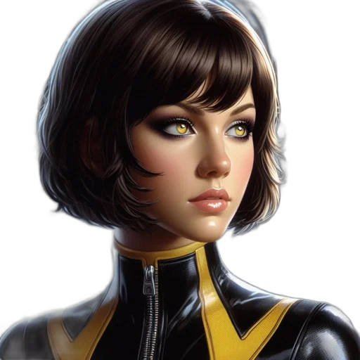 face, robot, jacket, comic book art, concept art, photorealistic, fantasy art, golden transparent PNG cut-out