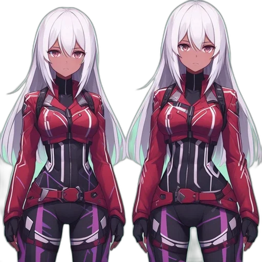 jacket, robot, concept art, anime, pixel art, fantasy art, red, monochrome transparent PNG cut-out