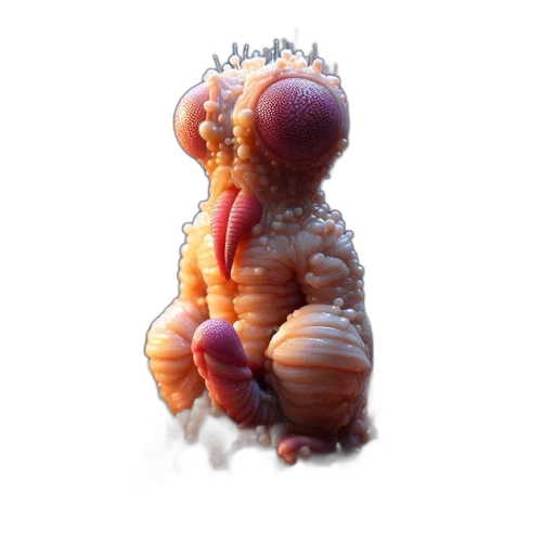 creature, dragon, hair, animal, 3d render, concept art, photorealistic, unusual transparent PNG cut-out
