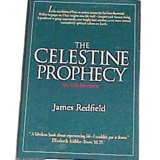 celestine, prophecy, book, cover, green, background, white, text transparent PNG cut-out