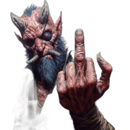 staff, face, creature, concept art, fantasy art, photorealistic, comic book art, grotesque transparent PNG cut-out