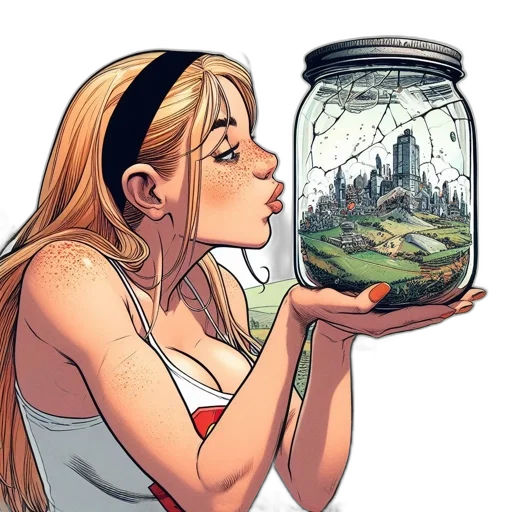 comic book art, concept art, fantasy art, cartoon, underwater, outer space, fire, forest transparent PNG cut-out