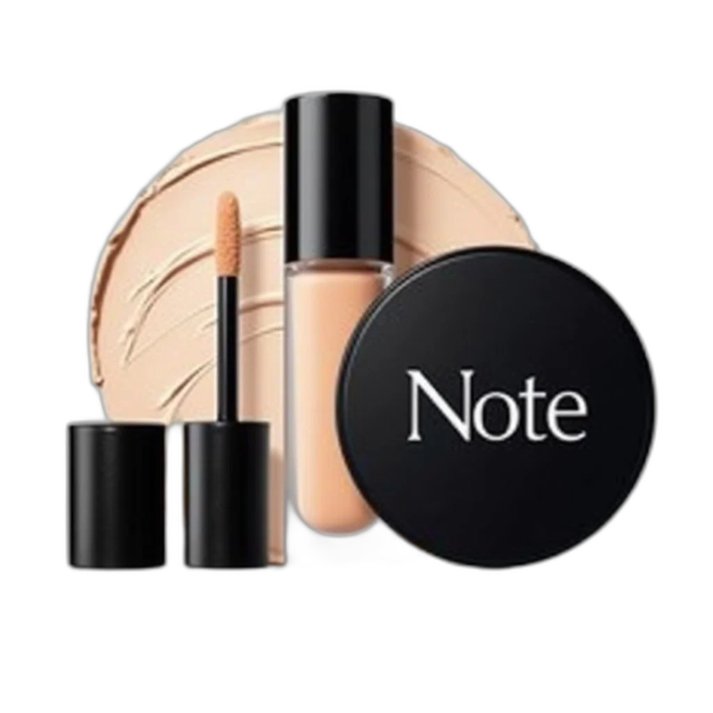 dark, black, beige, makeup, product, brand, name, note transparent PNG cut-out