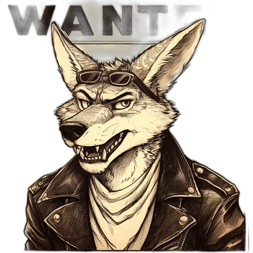 jacket, animal, creature, concept art, cartoon, fantasy art, pixel art, anthropomorphic transparent PNG cut-out