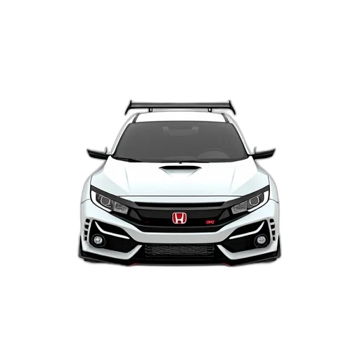 car, 3d render, concept art, pixel art, cartoon, white, honda, civic transparent PNG cut-out
