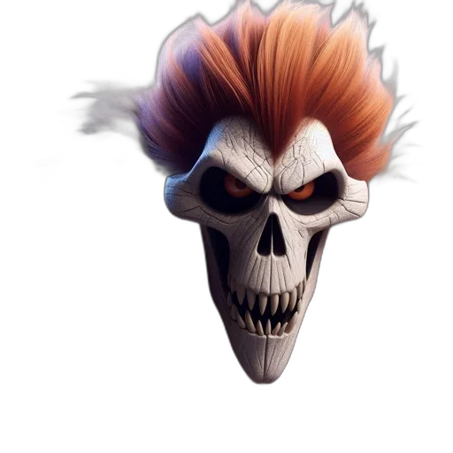 mask, face, crown, hair, concept art, 3d render, fantasy art, comic book art transparent PNG cut-out