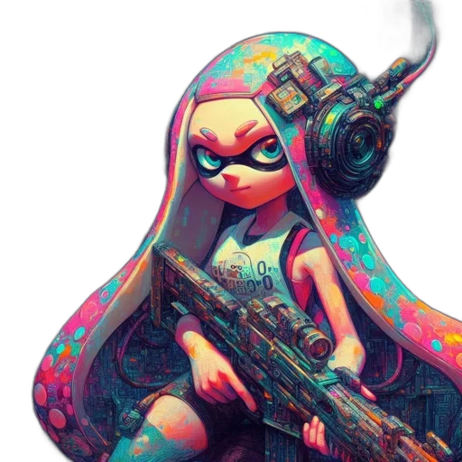 weapon, dress, jacket, concept art, pixel art, fantasy art, 3d render, neon transparent PNG cut-out