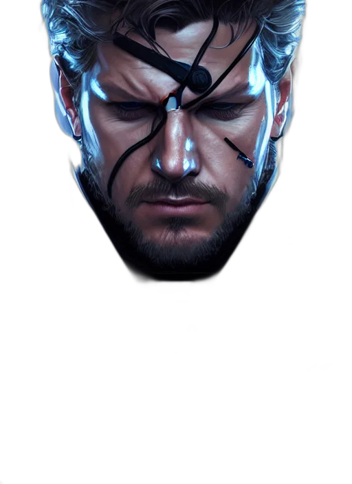 face, mask, photorealistic, cyberpunk transparent PNG cut-out
