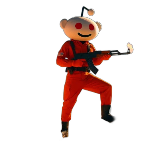 weapon, robot, staff, animal, 3d render, concept art, pixel art, fire transparent PNG cut-out
