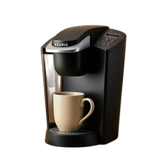 robot, 3d render, keurig, select, cup, brewer, ready, filled transparent PNG cut-out