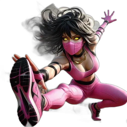 mask, concept art, comic book art, cyberpunk, fantasy art, neon, athlete, pink transparent PNG cut-out