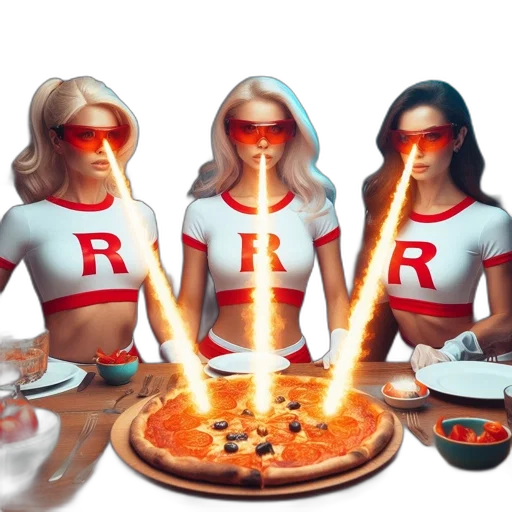 concept art, 3d render, comic book art, fantasy art, fire, red, three, women transparent PNG cut-out