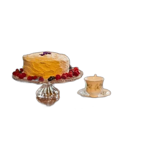 food, crown, jewelry, beautifully, decorated, cake, sits, glass transparent PNG cut-out